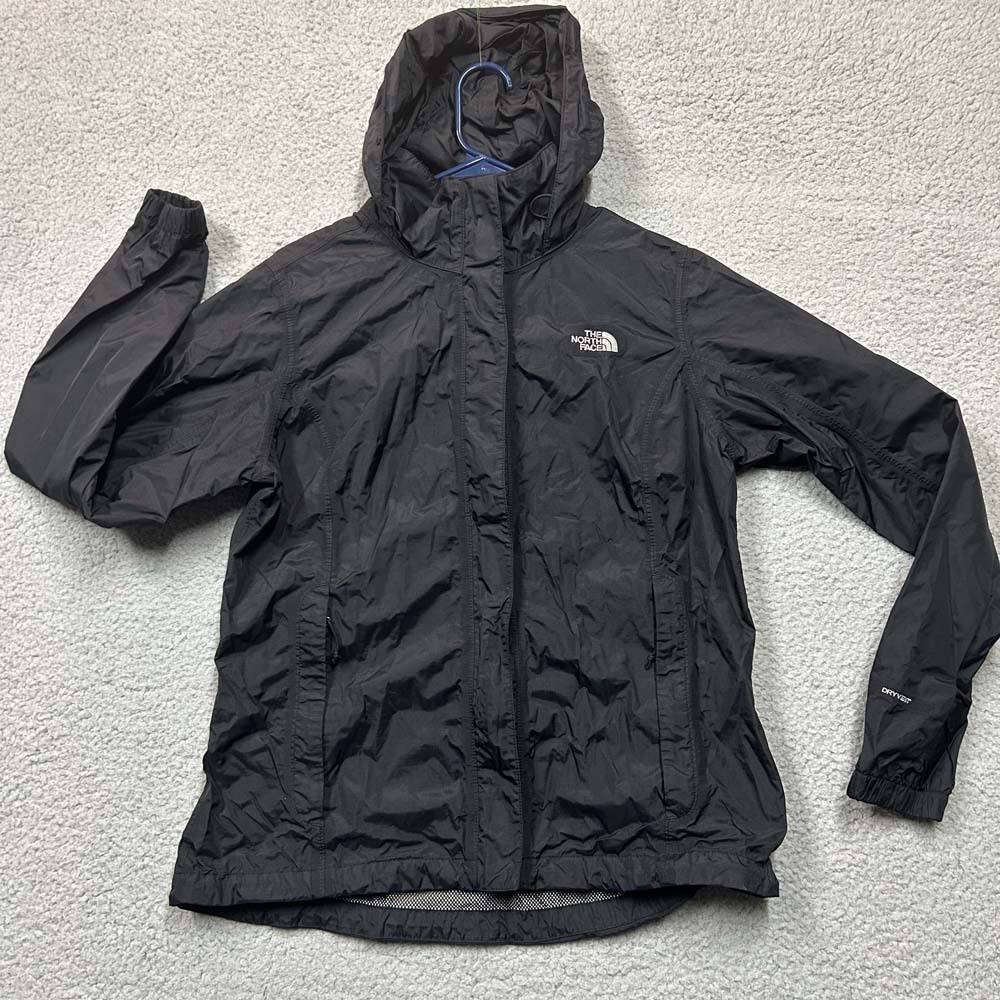 The North Face DryVent Rain Jacket Womens Large Black Waterproof Hooded Shell
